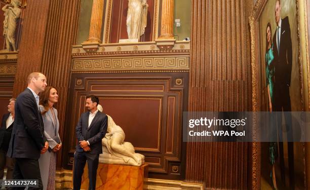 Prince William, Duke of Cambridge and Catherine, Duchess of Cambridge visit Fitzwilliam Museum Cambridge where the Royal couple viewed a portrait of...