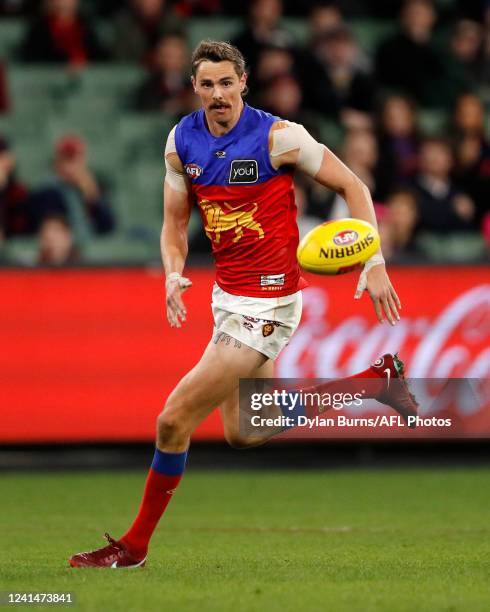 Joe Daniher of the Lions in action during the 2022 AFL Round 15 match between the Melbourne Demons and the Brisbane Lions at the Melbourne Cricket...