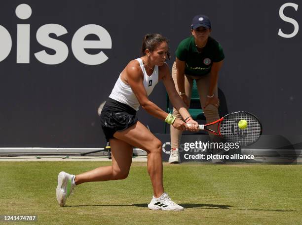 June 2022, Hessen, Bad Homburg: Tennis, WTA Tour, Women, Singles, Quarterfinals, Kassatkina - Andreescu : Darya Kassatkina in action. Photo: Hasan...