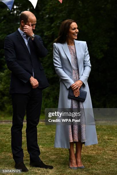 Prince William, Duke of Cambridge, and Catherine, Duchess of Cambridge laugh at the mention of the prince's 40th birthday as Will Self, Each Trustee...