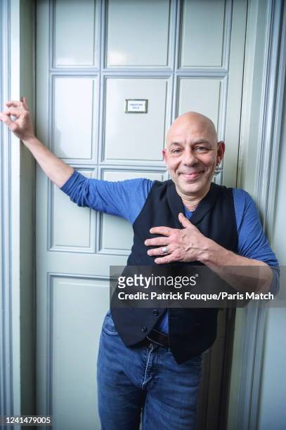 Actor Christian Hecq are photographed for Paris Match on April 28, 2022 in Paris, France.