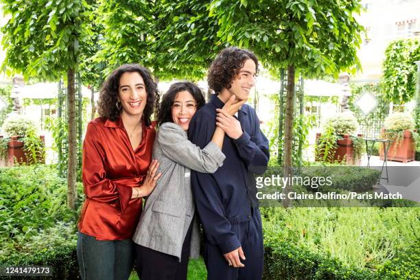 Actors Mouna Soualem, Naidra Ayadi and Sayyid El Alami is photographed for Paris Match on May 4, 2022 in Paris, France.