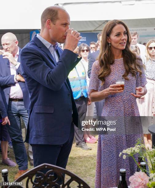 Prince William, Duke of Cambridge and Catherine, Duchess of Cambridge attend Cambridgeshire County Day at Newmarket Racecourse during an official...