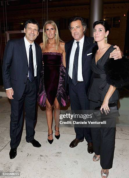 Fabrizio Frizzi, Tiziana Rocca, Luca Barbareschi and Elena Monorchio attend the Gala Telethon during the 5th International Rome Film Festivalat...