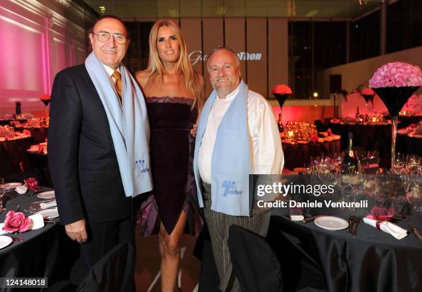 Pippo Baudo, Tiziana Rocca and Antonello Colonna attend the Gala Telethon during the 5th International Rome Film Festivalat Palazzo delle Esposizioni...