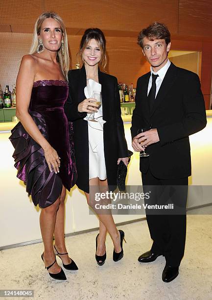 Tiziana Rocca, Nicoletta Romanoff and Giorgio Pasotti attend the Gala Telethon during the 5th International Rome Film Festivalat Palazzo delle...