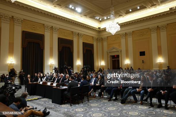 Witnesses testify during a hearing of the Select Committee to Investigate the January 6th Attack on the US Capitol in Washington, D.C., US, on...