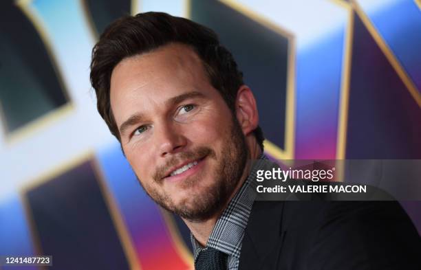 Actor Chris Pratt arrives for Marvel Studios "Thor: Love And Thunder" world premiere at the El Capitan theatre in Los Angeles, June 23, 2022.