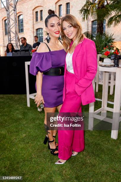 Miyabi Kawai and German actress Lara-Isabelle Rentinck attend the "Raffaello Summer Day" on June 23, 2022 in Berlin, Germany.