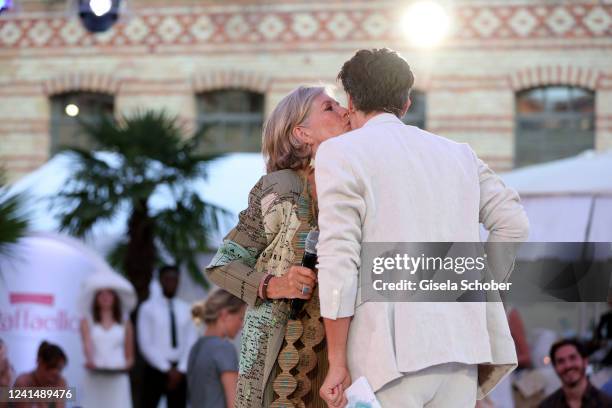 Jutta Speidel and Wayne Carpendale during the "Raffaello Summer Day" at KPM on June 23, 2022 in Berlin, Germany.