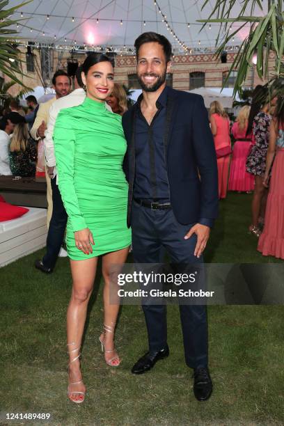 Amira Pocher and her brother Hima Aly during the "Raffaello Summer Day" at KPM on June 23, 2022 in Berlin, Germany.