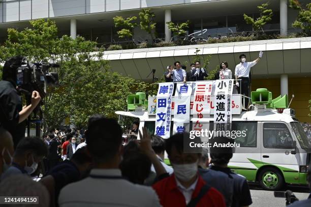 Candidate of the ruling party Junko Mihara , supported by Fumio Kishida , Prime Minister of Japan and President of the Liberal Democratic Party ,...
