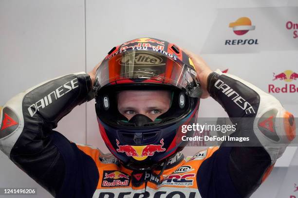 Stefan Bradl of Deutschland, Repsol Honda Team during the Free Practice prior to the MotoGP of Netherlands at TT Circuit Assen on June 24, 2022 in...