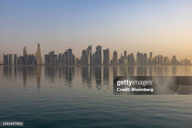 Residential and commercial skyscrapers on the skyline in Doha, Qatar, on Thursday, June 23, 2022. About 1.5 million fans, a little more than half the...