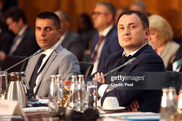 Ukrainian Minister of Agrarian Policy and Food, Mykola Solskyi attends the "Uniting for Global Food Security" conference on June 24, 2022 in Berlin,...