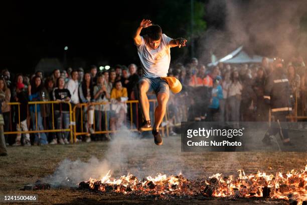 San Sebastian de los Reyes, Madrid, Spain, June 24 of 2022: In a lot of locations in Spain, the Night of San Juan is celebrated with big bonfires. Is...