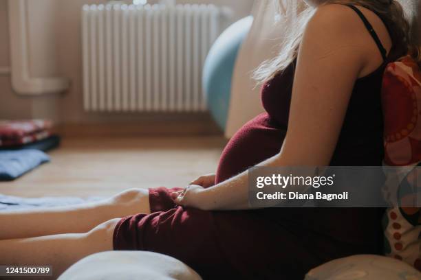 Pregnant woman during the last class of the pre-birth course in the Maternity House "Prima Luce". Here, qualified midwives teach women the importance...