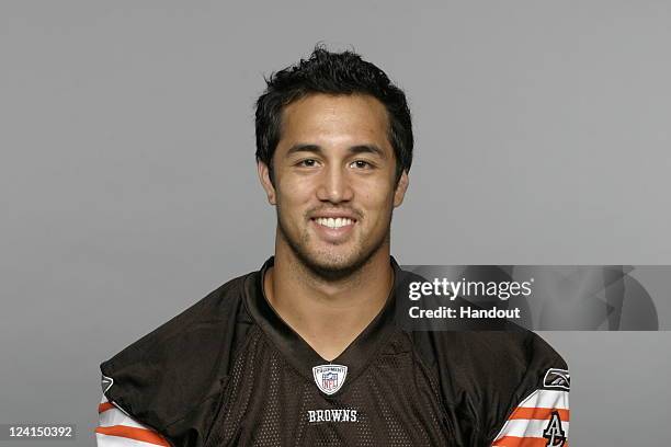 In this handout image provided by the NFL, Chris Gocong of the Cleveland Browns poses for his NFL headshot circa 2011 in Berea, Ohio.