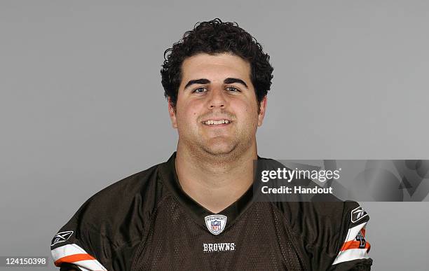 In this handout image provided by the NFL, John Greco of the Cleveland Browns poses for his NFL headshot circa 2011 in Berea, Ohio.