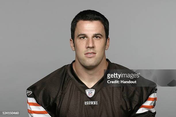 In this handout image provided by the NFL, Evan Moore of the Cleveland Browns poses for his NFL headshot circa 2011 in Berea, Ohio.