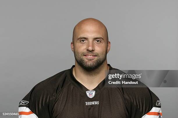 In this handout image provided by the NFL, Tony Pashos of the Cleveland Browns poses for his NFL headshot circa 2011 in Berea, Ohio.