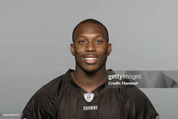 In this handout image provided by the NFL, Ramzee Robinson of the Cleveland Browns poses for his NFL headshot circa 2011 in Berea, Ohio.