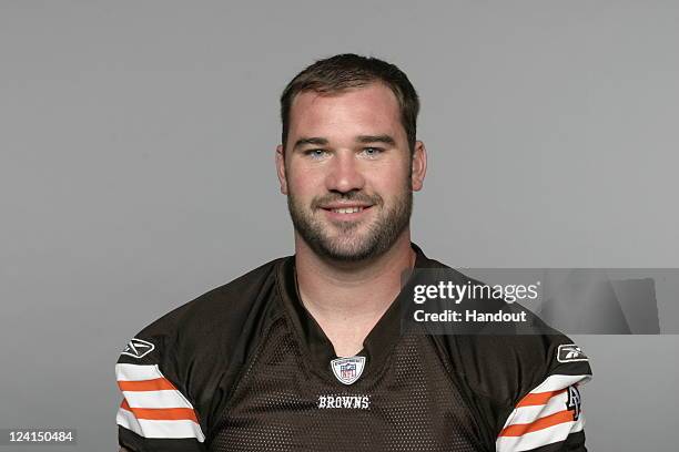 In this handout image provided by the NFL, Eric Steinbach of the Cleveland Browns poses for his NFL headshot circa 2011 in Berea, Ohio.