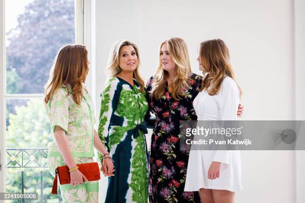 Queen Maxima of The Netherlands, Princess Amalia of The Netherlands, Princess Alexia of The Netherlands and Princess Ariane of The Netherlands during...
