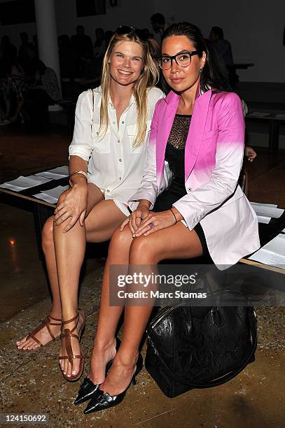 Kate Shelter and Fabiola Beracasa attend the Kevork Kiledjian Spring 2012 fashion show during Mercedes-Benz Fashion Week at Milk Studios on September...