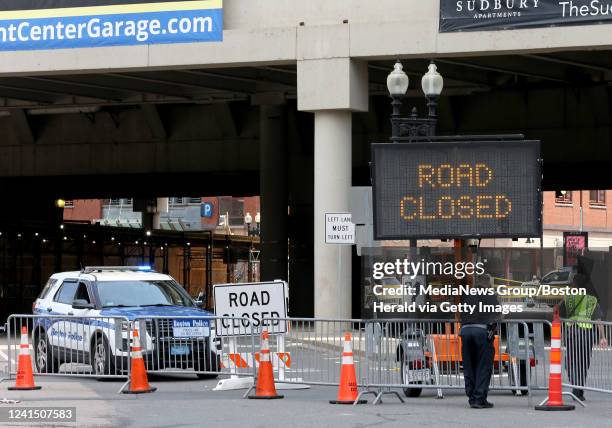 Merrimac Street was closed due to structural issues at Government Center Garage on June 24, 2022 in Boston, Massachusetts.