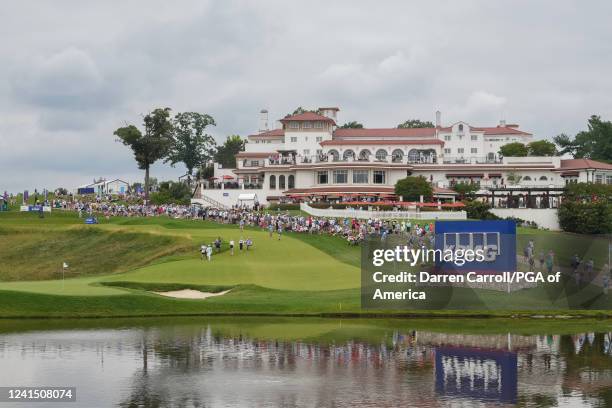 An overview on the tenth hole during the second round for the 2022 KPMG Women's PGA Championship at Congressional Country Club on June 24, 2022 in...