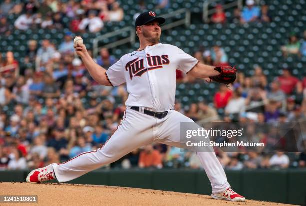 Dylan Bundy of the Minnesota Twins pitches the ball in the first inning of the game against the Colorado Rockies at Target Field on June 24, 2022 in...