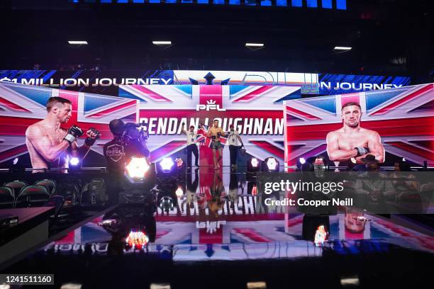 Brendan Loughnane walks to the cage before fighting against Ago Huskic during PFL 5 at the Overtime Elite Arena on June 24, 2022 in Atlanta, Georgia.