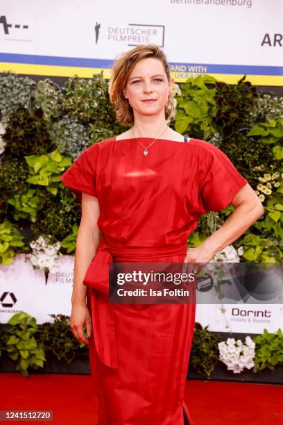 German actress Anjorka Strechel arrives for the 72nd Lola - German Film Award at Palais am Funkturm on June 24, 2022 in Berlin, Germany.