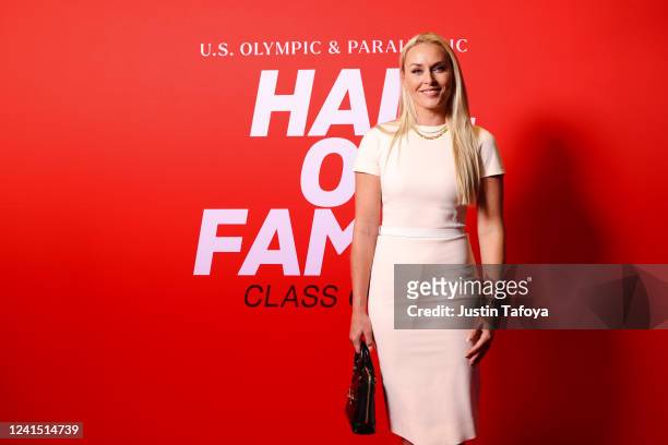 Lindsey Vonn is inducted into the 2022 U.S. Olympic & Paralympic Committee Hall Of Fame on June 24, 2022 in Colorado Springs, Colorado.