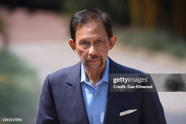 Sultan of Brunei arrives for the Leaders' Retreat on the sidelines of day six of the 2022 Commonwealth heads of Government meeting at the Intare...