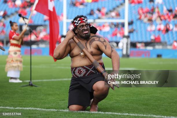 Haka is performed prior to the womens rugby league test match between New Zealand and Tonga at Mt Smart Stadium in Auckland on June 25, 2022.
