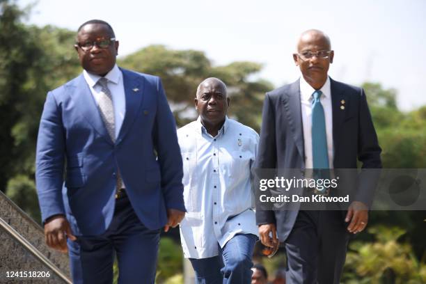 President of Sierra Leone Julius Maada Bio , Prime Minister of the Bahamas Philip Davis and President of the Maldives, Ibrahim Mohamed Solih arrive...