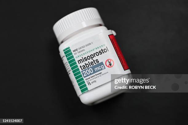 Misoprostol, one of the two drugs used in a medication abortion, is displayed at the Women's Reproductive Clinic, which provides legal medication...