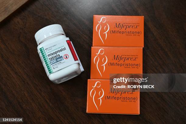 Mifepristone and Misoprostol, the two drugs used in a medication abortion, are seen at the Women's Reproductive Clinic, which provides legal...