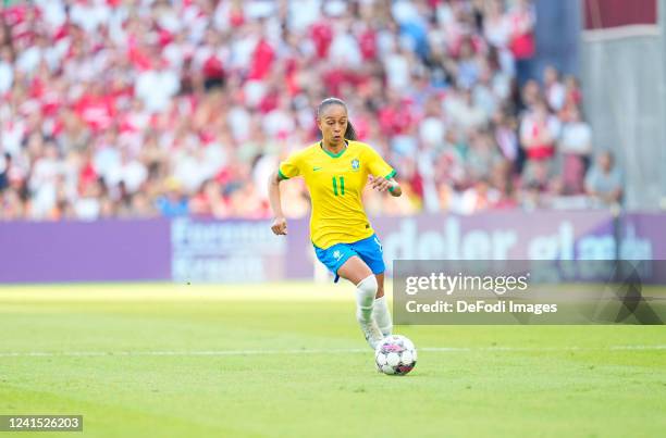 Copenhagen, Denmark Adriana Leal da Silva of Brazil during the Women's International Friendly match between Denmark and Brazil at Parken Stadium on...