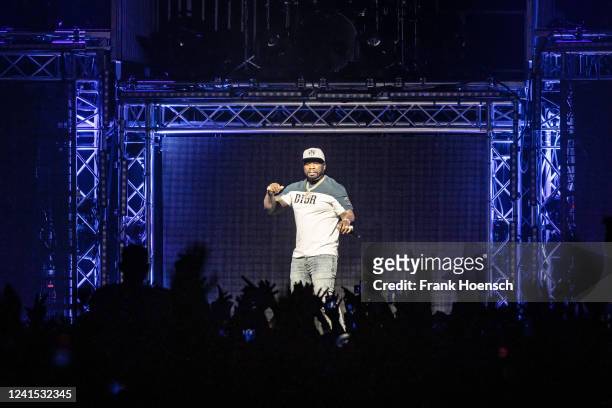 American rapper 50 Cent performs live on stage during a concert at the Mercedes-Benz Arena on June 25, 2022 in Berlin, Germany.