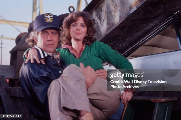 Lee Majors, Judith Chapman appearing in the ABC tv show 'Fall Guy'.