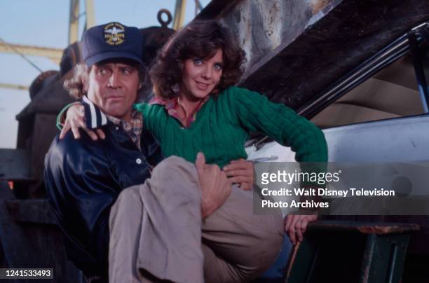 Lee Majors, Judith Chapman appearing in the ABC tv show 'Fall Guy'.