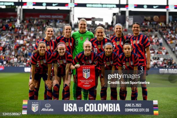 The starters of USA Womens National Team, Casey Murphy, Alana Cook, Becky Sauerbrunn, Kelley OHara, Ashley Hatch, Mallory Pugh, Lindsey Horan, Sophia...