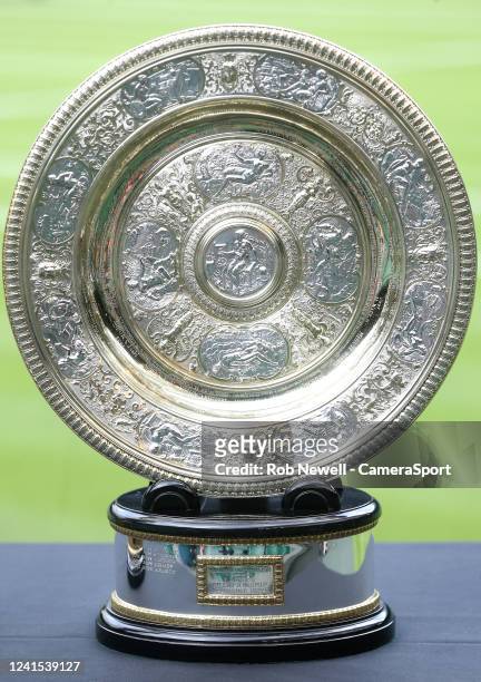 Close-up of The Venus Rosewater Dish, the Ladies' Singles trophy ahead of The Championships Wimbledon 2022 at All England Lawn Tennis and Croquet...