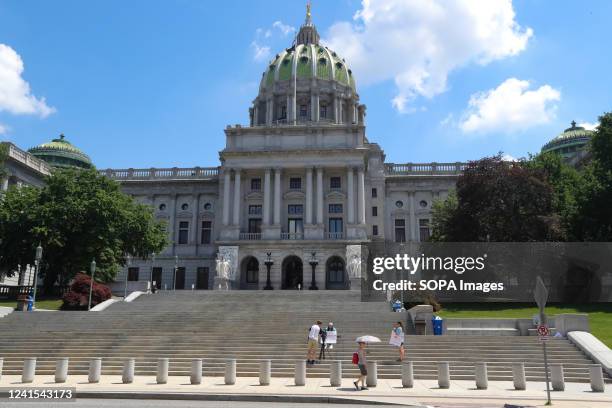View of the Pennsylvania State Capitol during a rally organized by Students for Life of America. The rally was held in response to the United States...