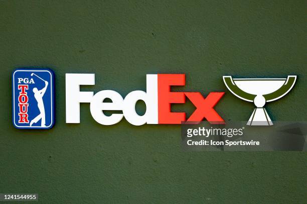 General view of the Fedex Cup logo during the 3rd round of the Travelers Championship on June 25, 2022 at TPC River Highlands in Cromwell Connecticut.