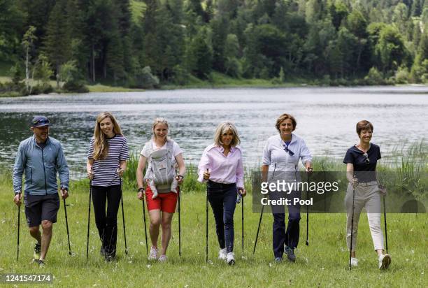 Christian Neureuther, former professional skier, Carrie Johnson, wife of Britain's Prime Minister Boris Johnson, Miriam Neureuther, former...