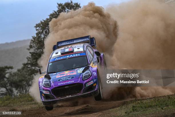 Sebastien Loeb of France and Isabelle Galmiche of France are competing with their M-Sport Ford WRT Ford Puma Rally 1 during Day Three of the FIA...